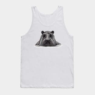 hippopotamus watercolor hand drawn Tank Top